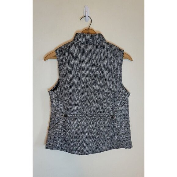 Croft & Barrow Black Chevron Quilted Puffer Vest  Size M Petite - Picture 2 of 3